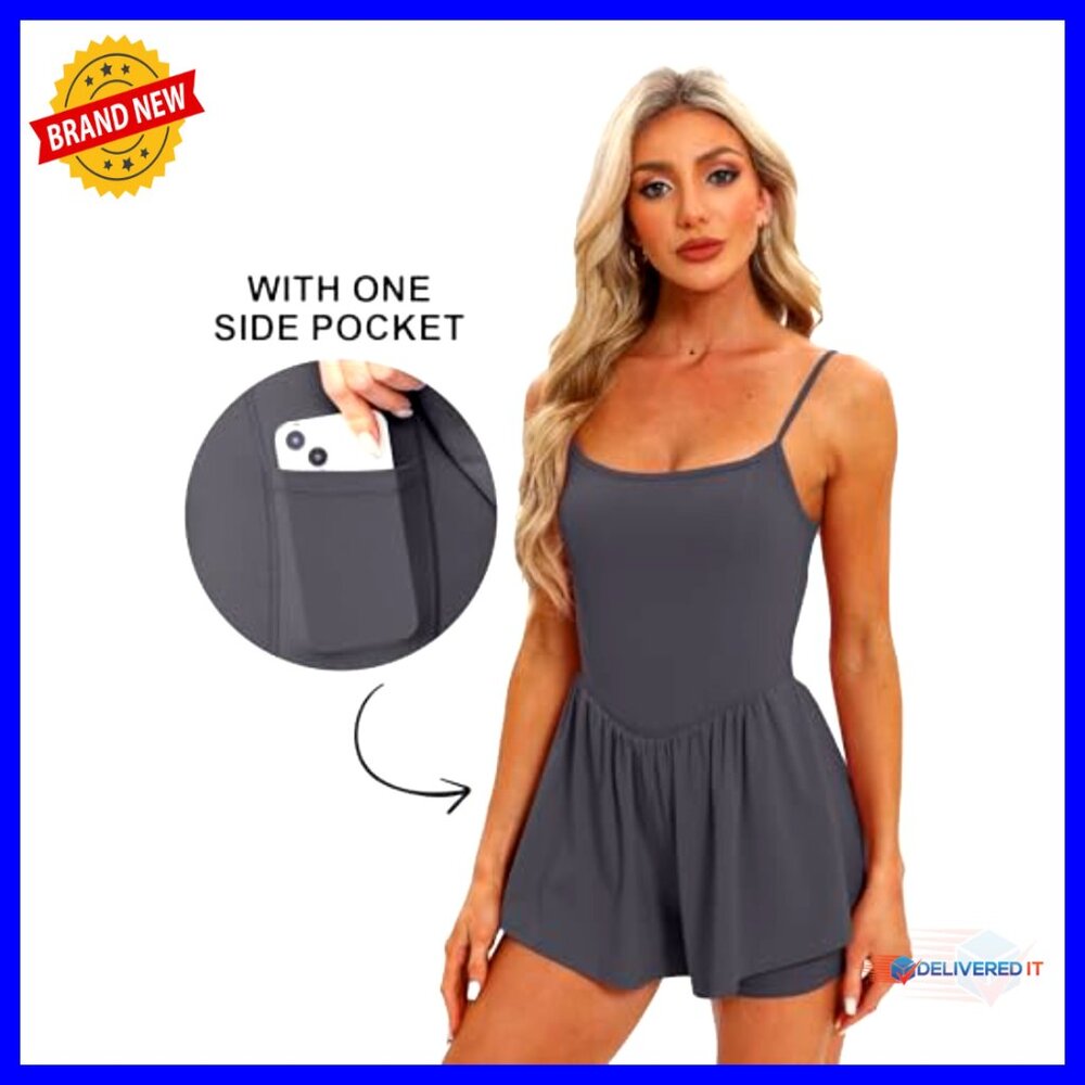 Large Polyester Athletic Romper With Spaghetti St… - image 3